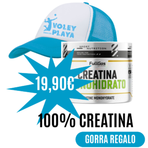 Creatina Monohidrato 200 Mesh 250g + Gorra TURQUESA "TORNEO VOLEY PLAYA UTRERA"